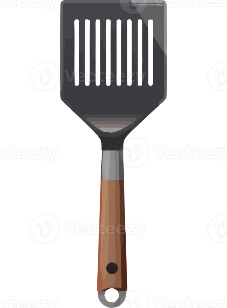 Wooden spatula for grill icon isolated png