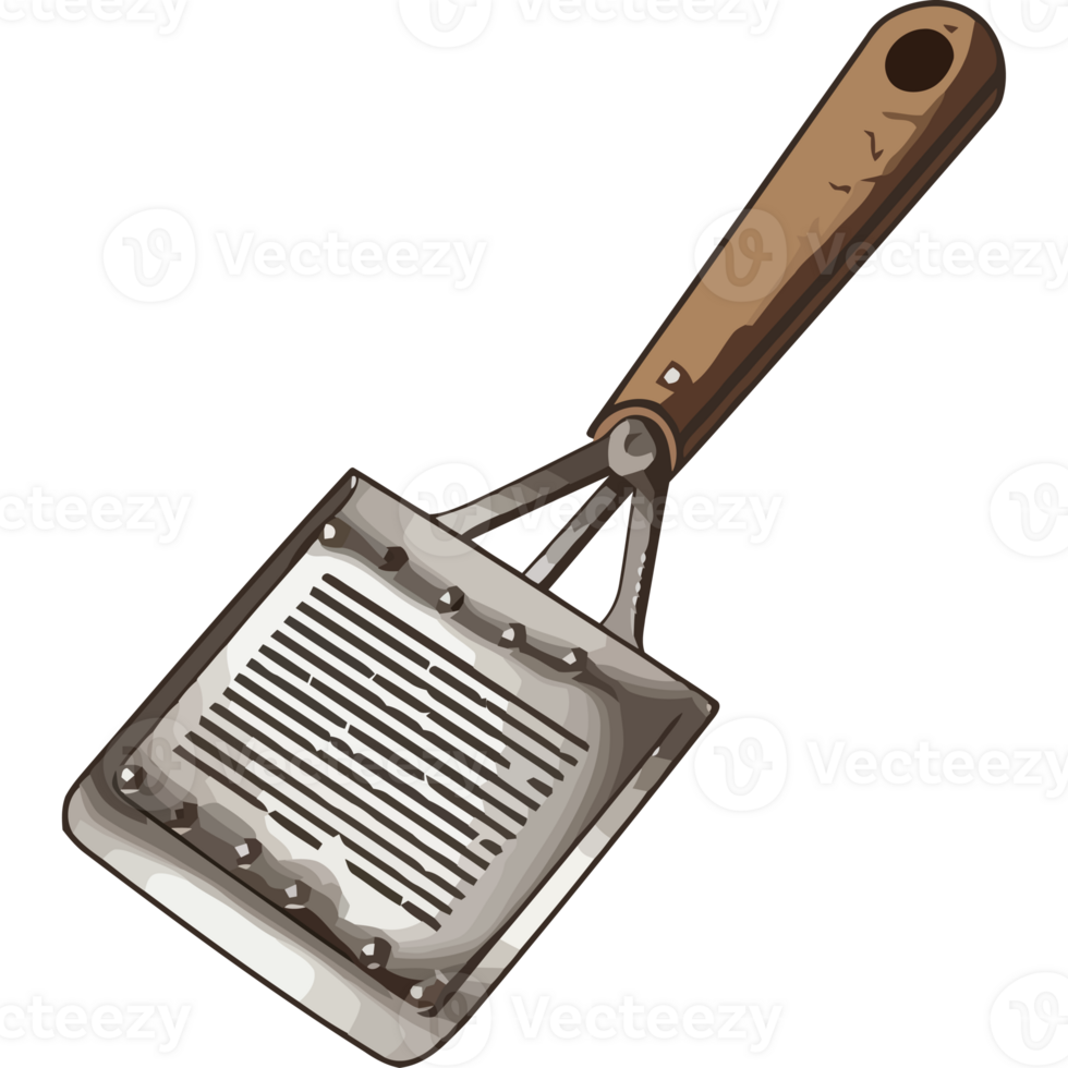 Rusty spatula, symbol of kitchen utensil icon isolated png