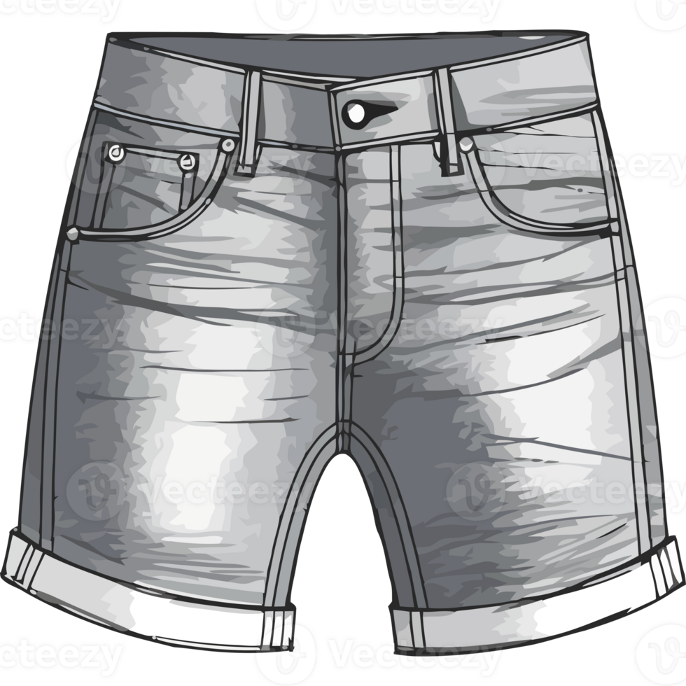Denim pants with rear pocket, modern fashion icon isolated png