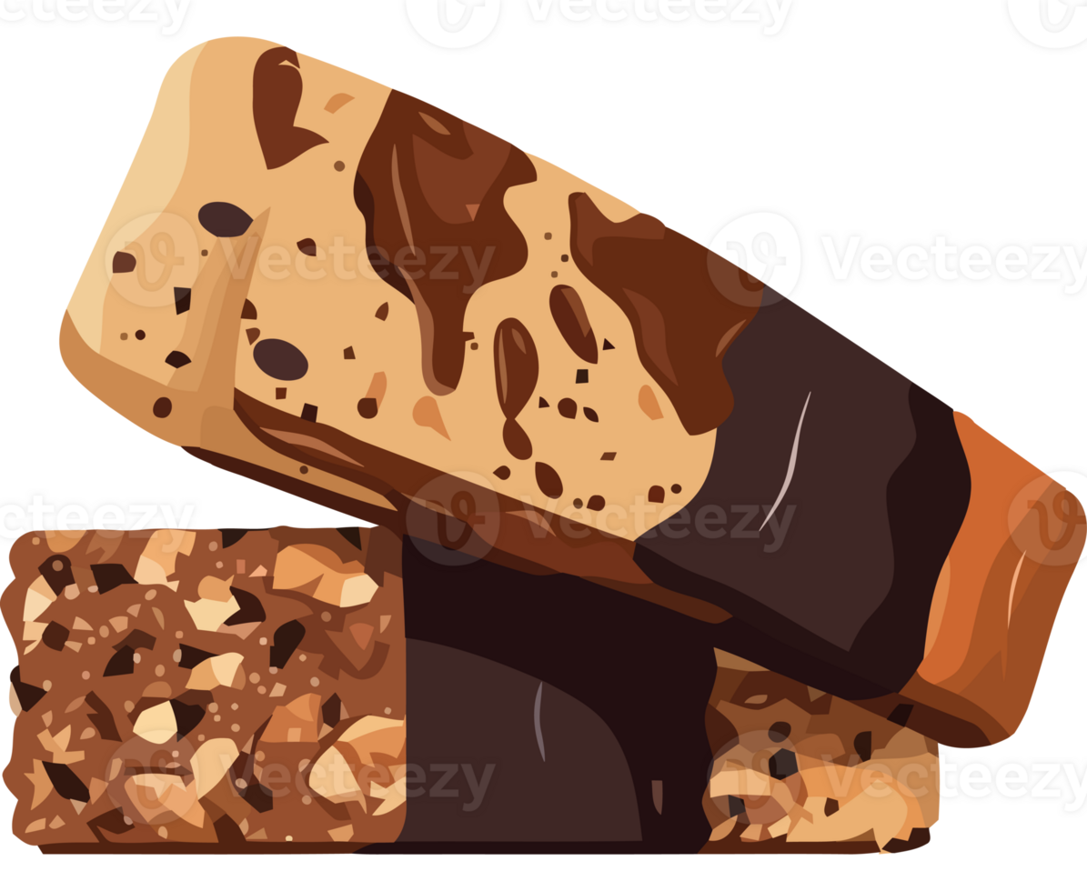 Chocolate cereal bar, a sweet delight icon isolated png