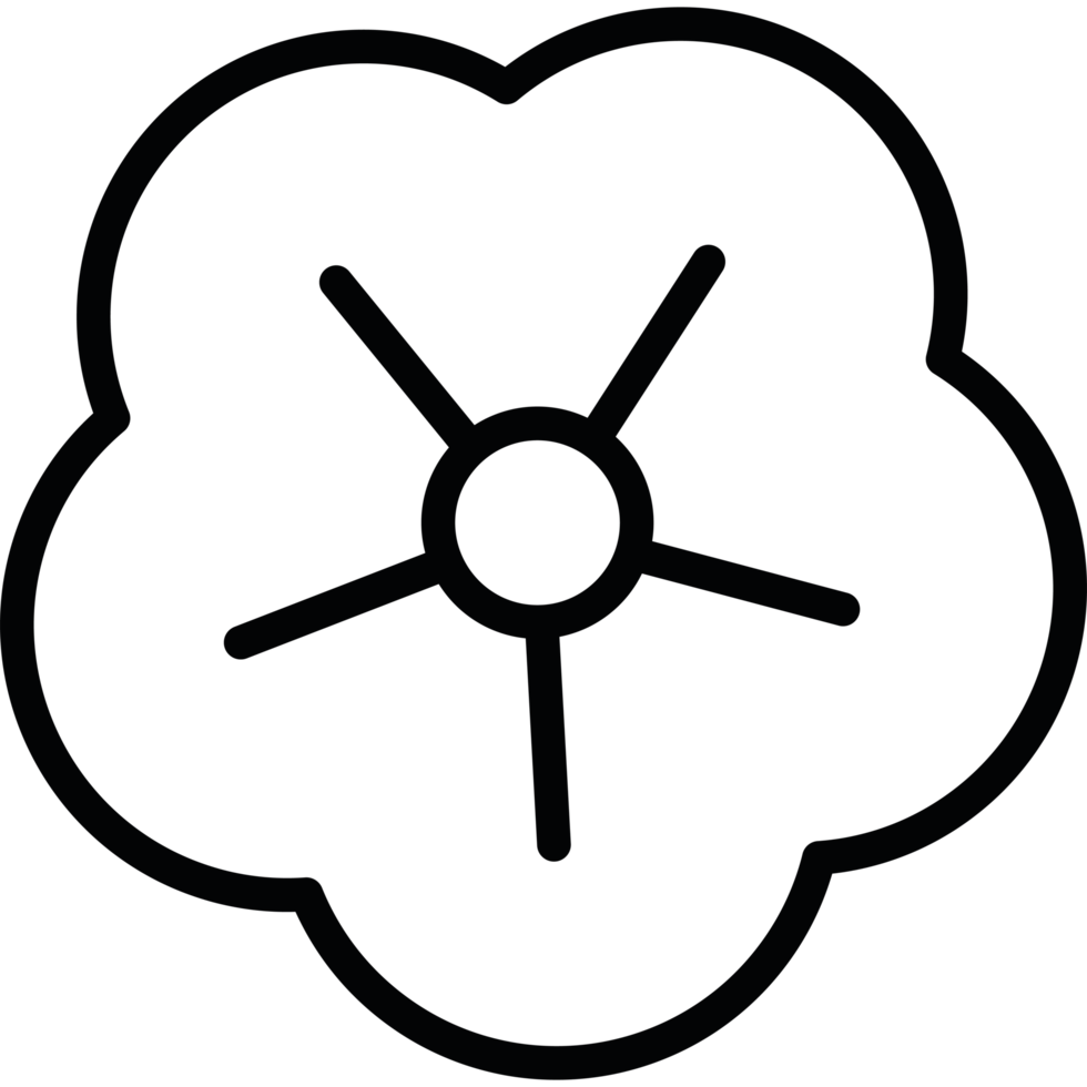 A black and white flower icon isolated png