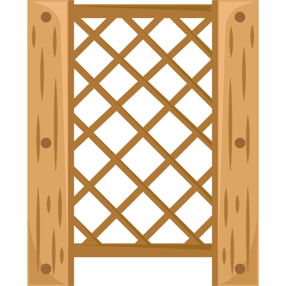 Wooden fence with lattice icon isolated png