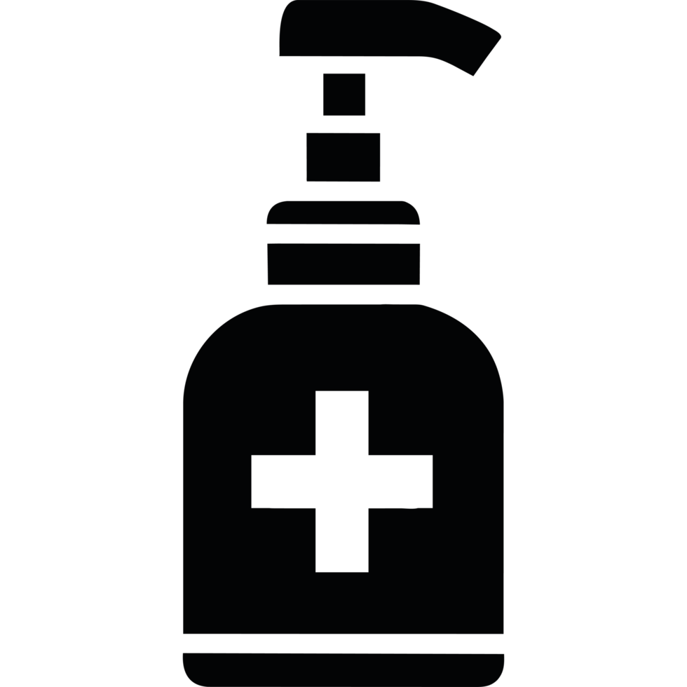 Bottle of hand sanitizer icon isolated png