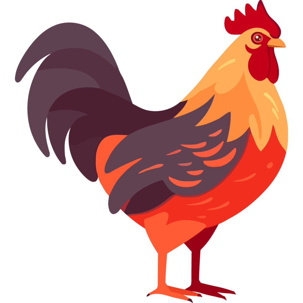 A rooster standing icon isolated png