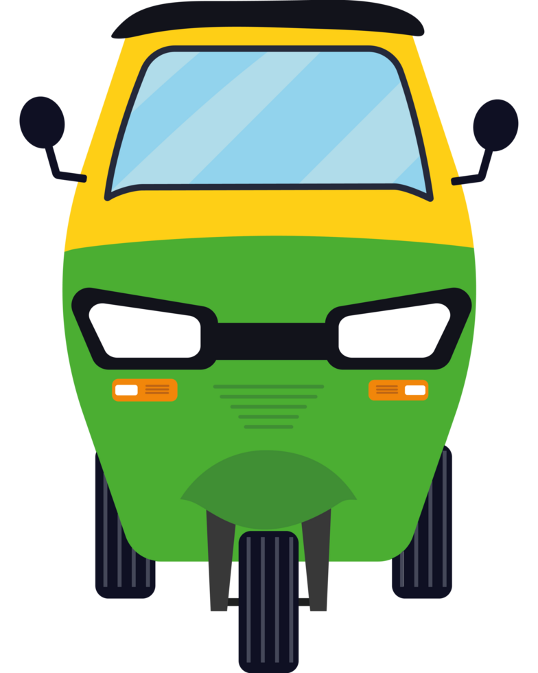 Rickshaw front view icon isolated design png