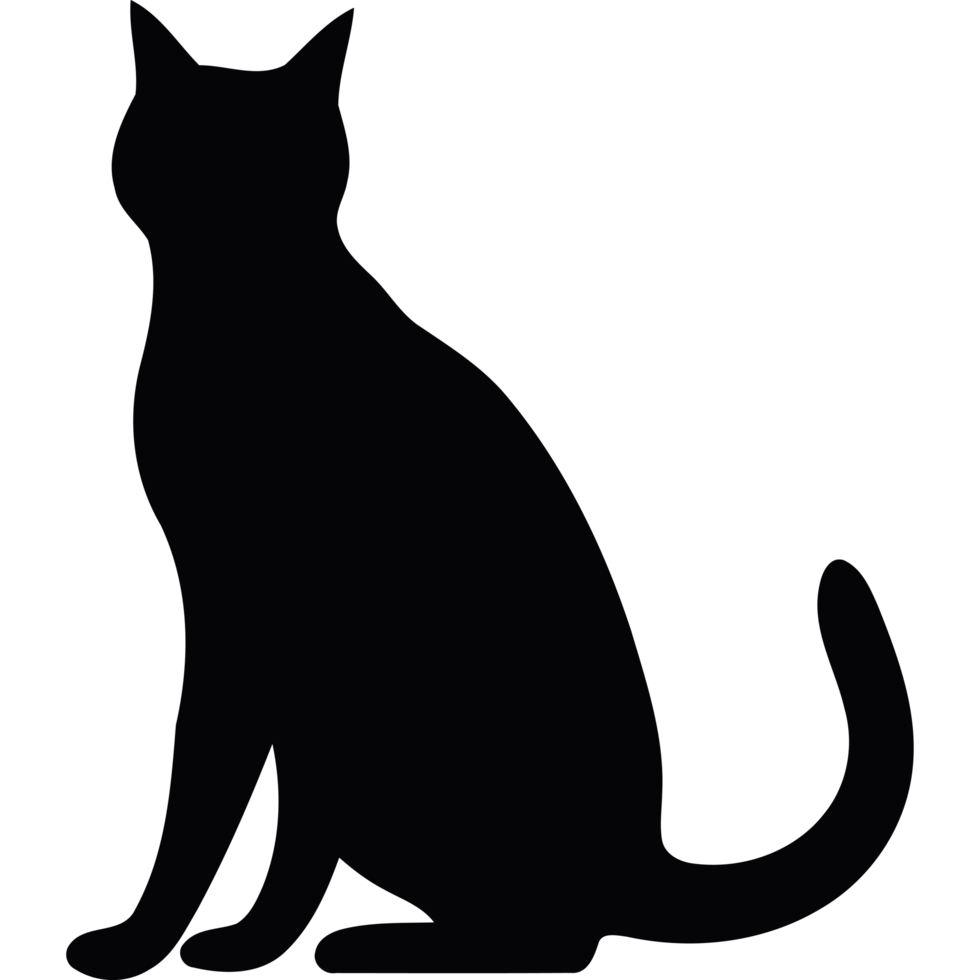 Black cat icon isolated png