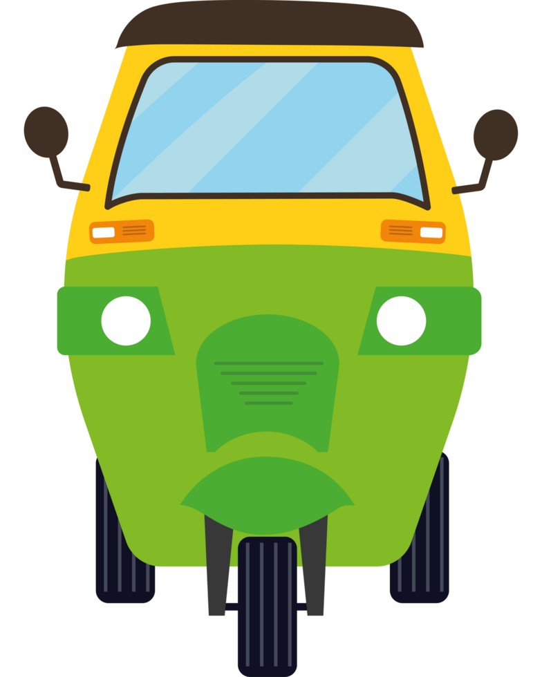 rickshaw front view illustration isolated png