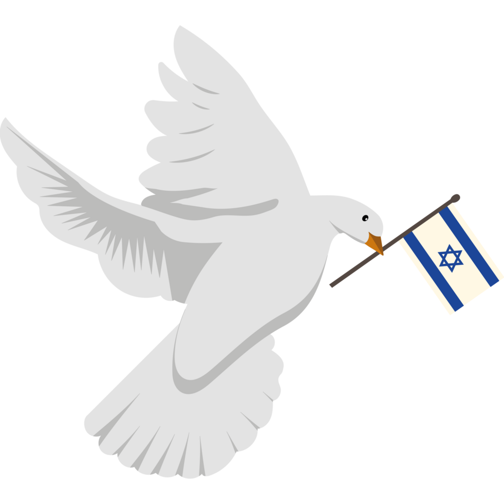 Bird hold Israeli flag icon isolated png
