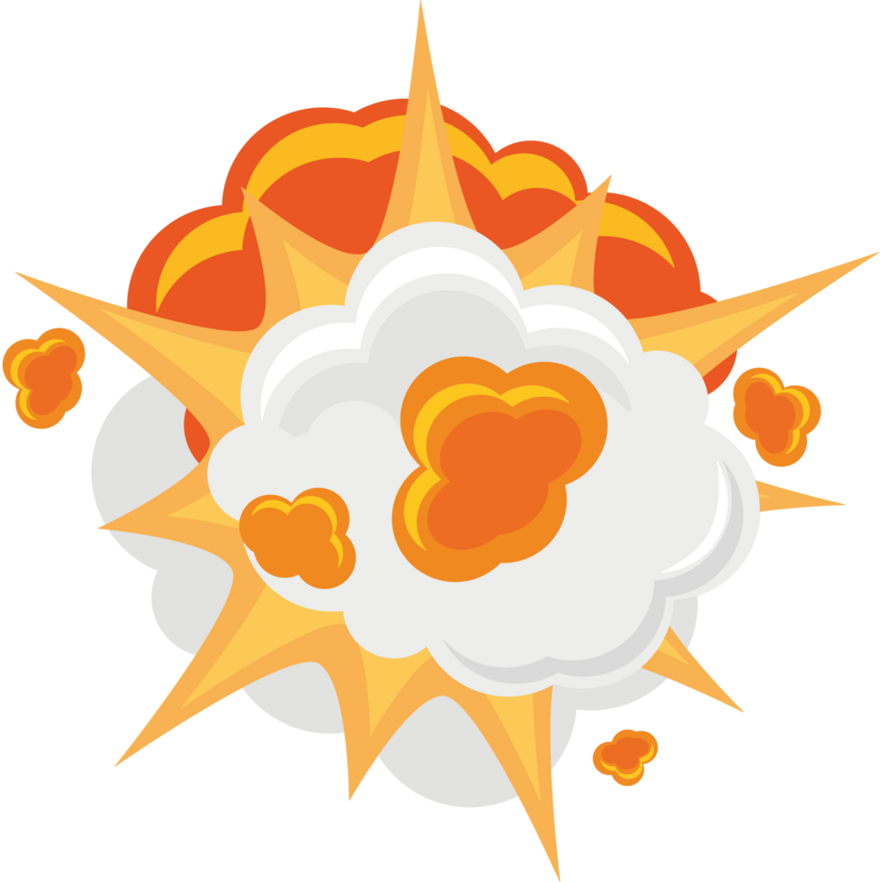explosion effect with smoke illustration isolated png