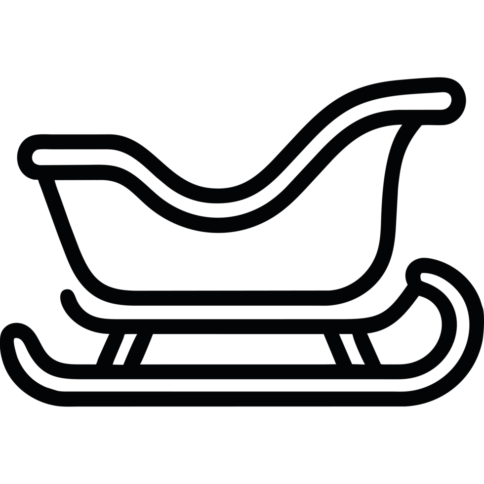 santa sleigh icon illustration isolated png