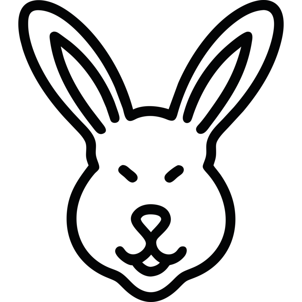chinese rabbit face icon isolated png