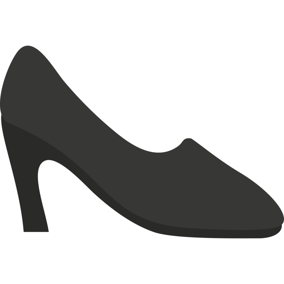 A black high heel shoe icon isolated png