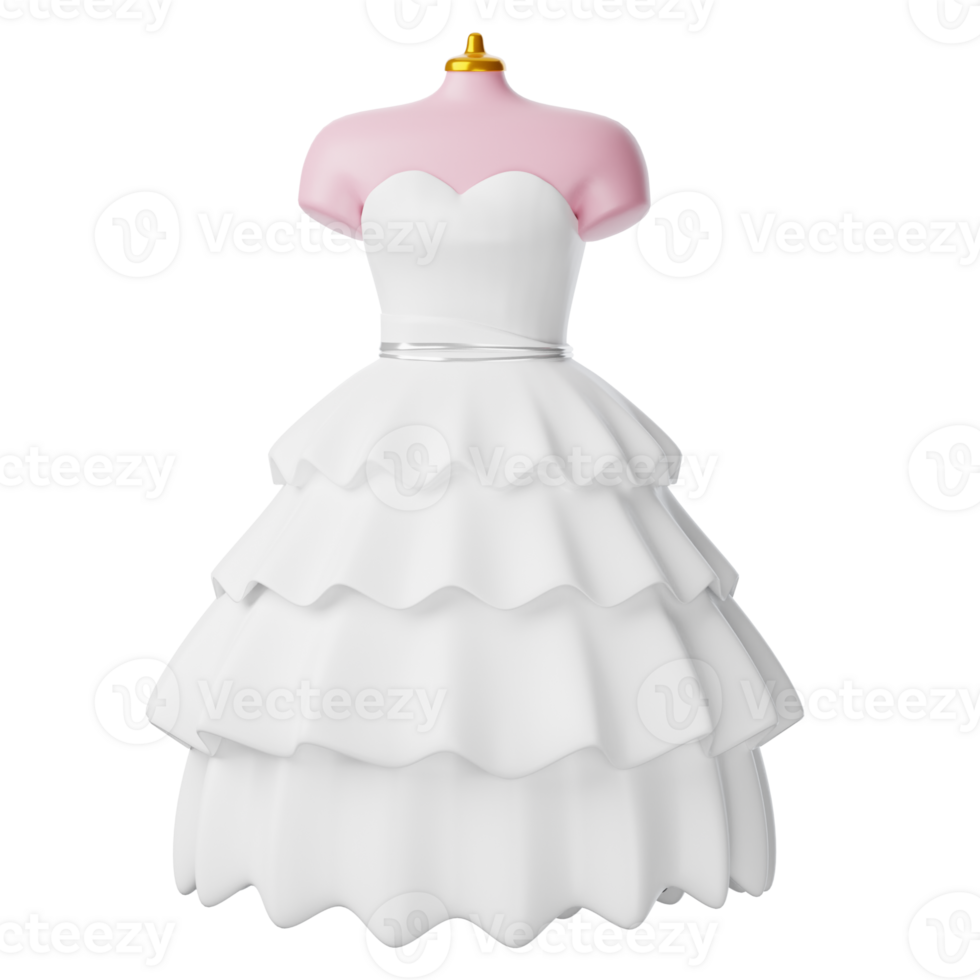 A dress on a mannequin with a pink ribbon png