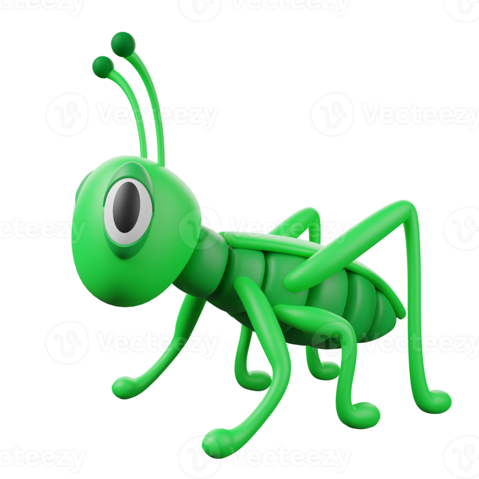 A green bug with big eyes and a big mouth png