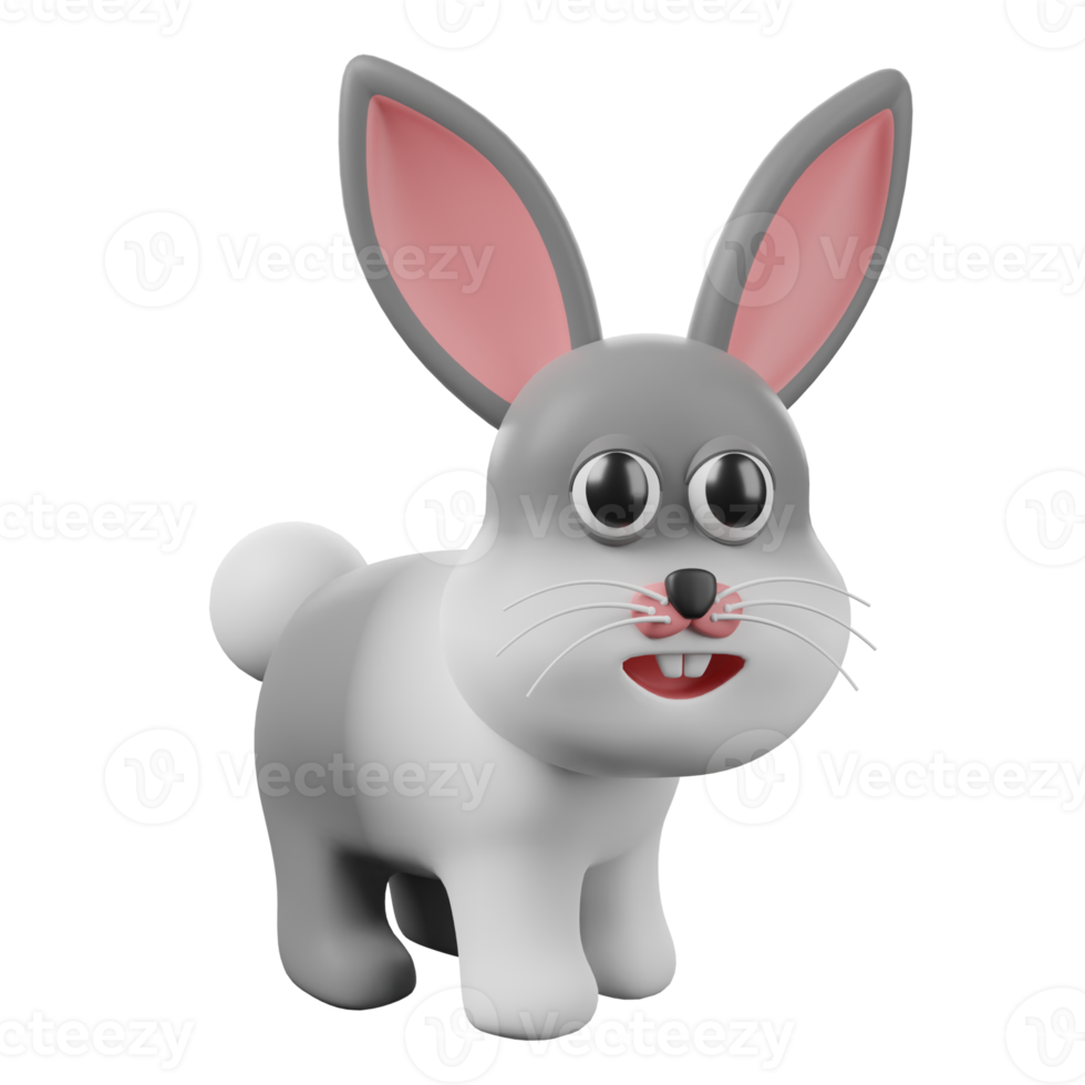 A cartoon rabbit is standing on a black background png