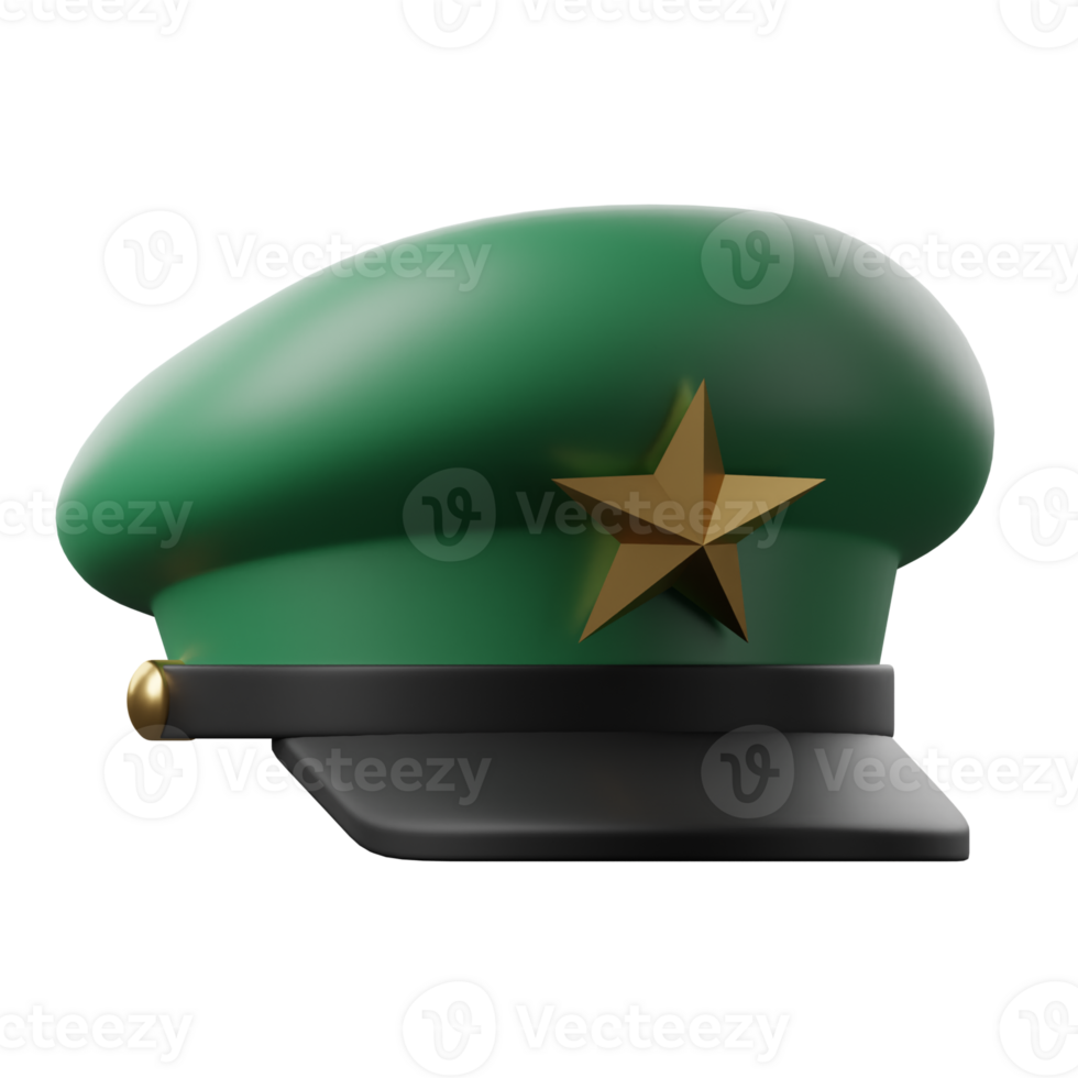 A green military hat with a star on it png