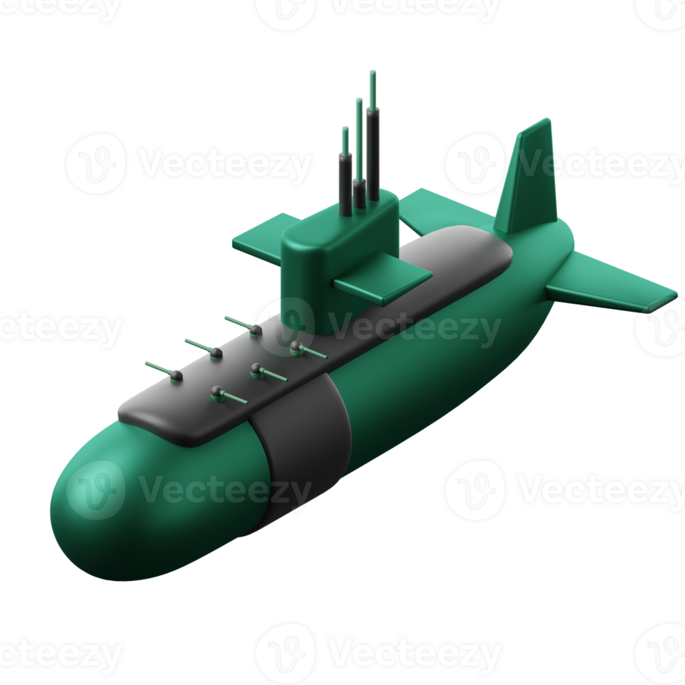 A submarine is shown on a black background png