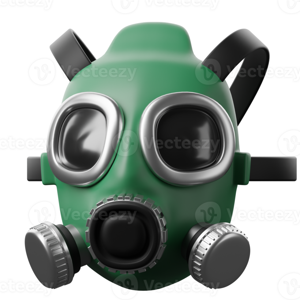 A gas mask with black and green colors png