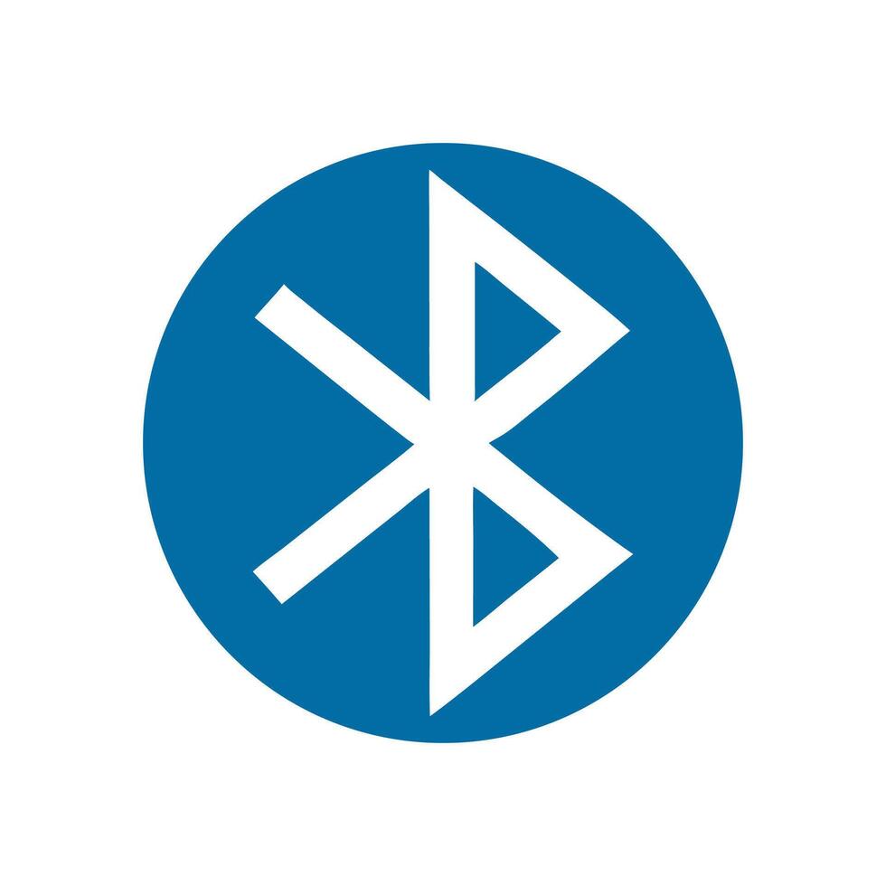 A blue and white bluetooth symbol vector