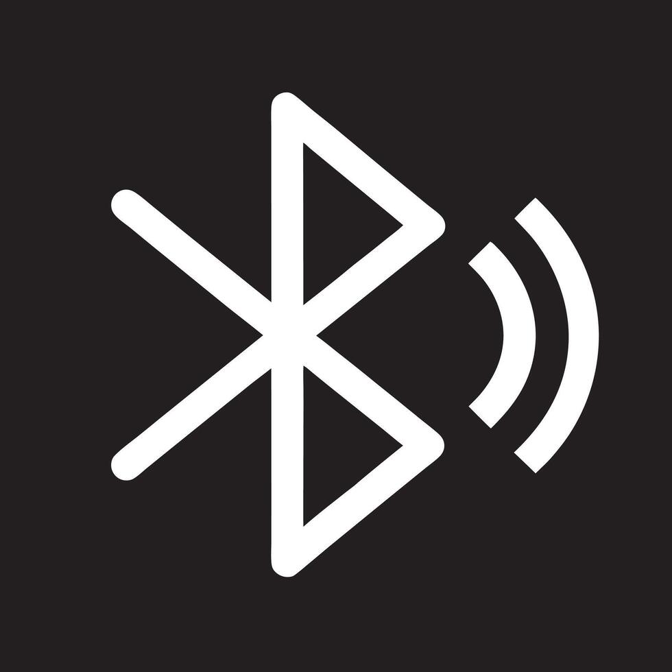 A white icon with a bluetooth symbol on it vector