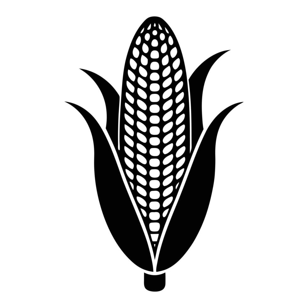 corn icon black silhouette on white background vector