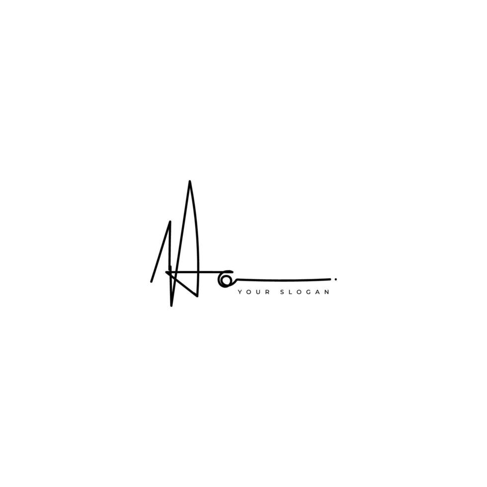 Ao initial signature logo design vector