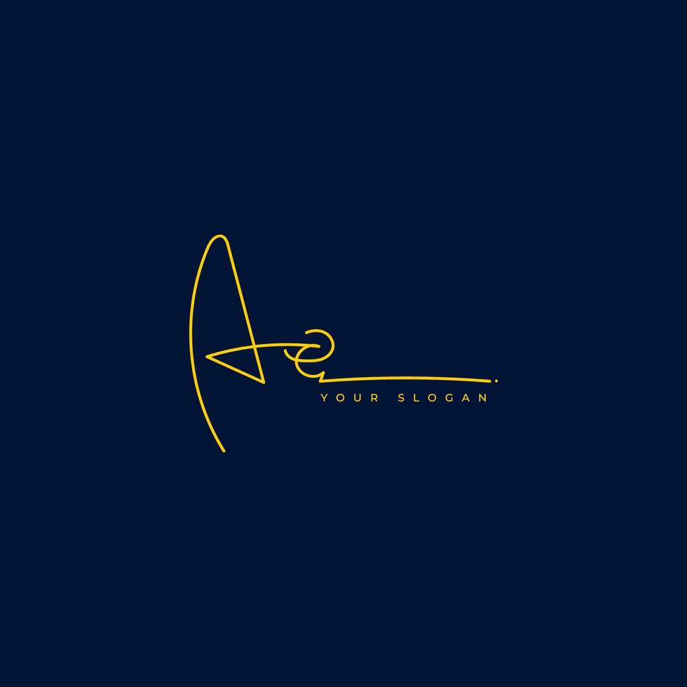 Ae initial signature logo design vector
