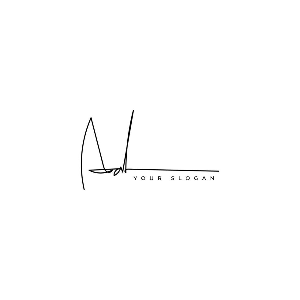 Ad initial signature logo design vector