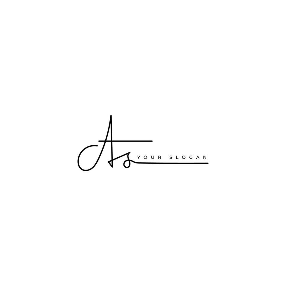 As initial signature logo design vector