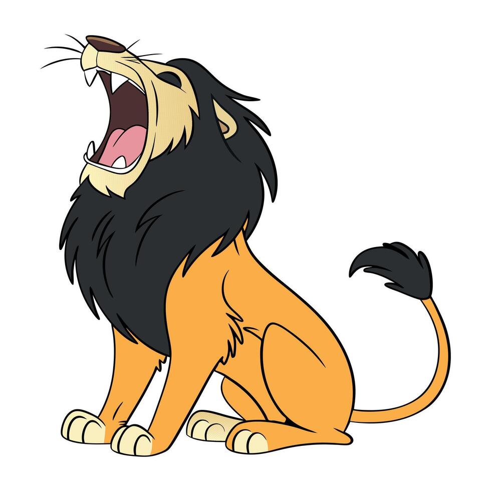 Cute lion cartoon vector