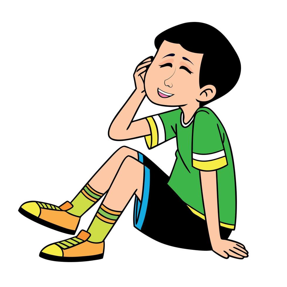 Cartoon little boy art vector