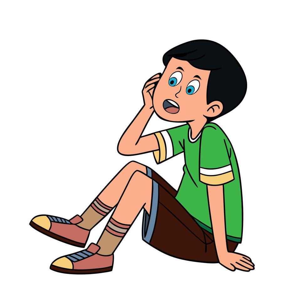 A tired bored boy vector