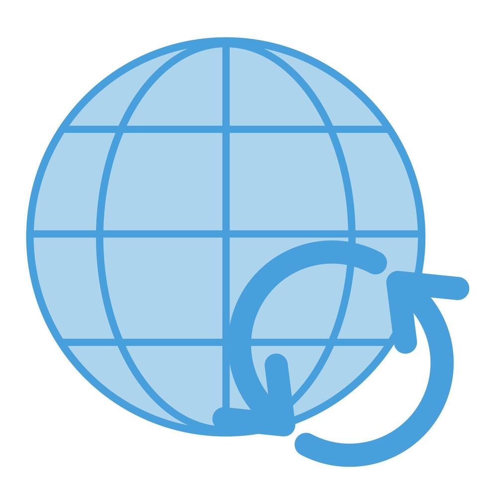 Globe Icon illustration in Blue color flat style. vector