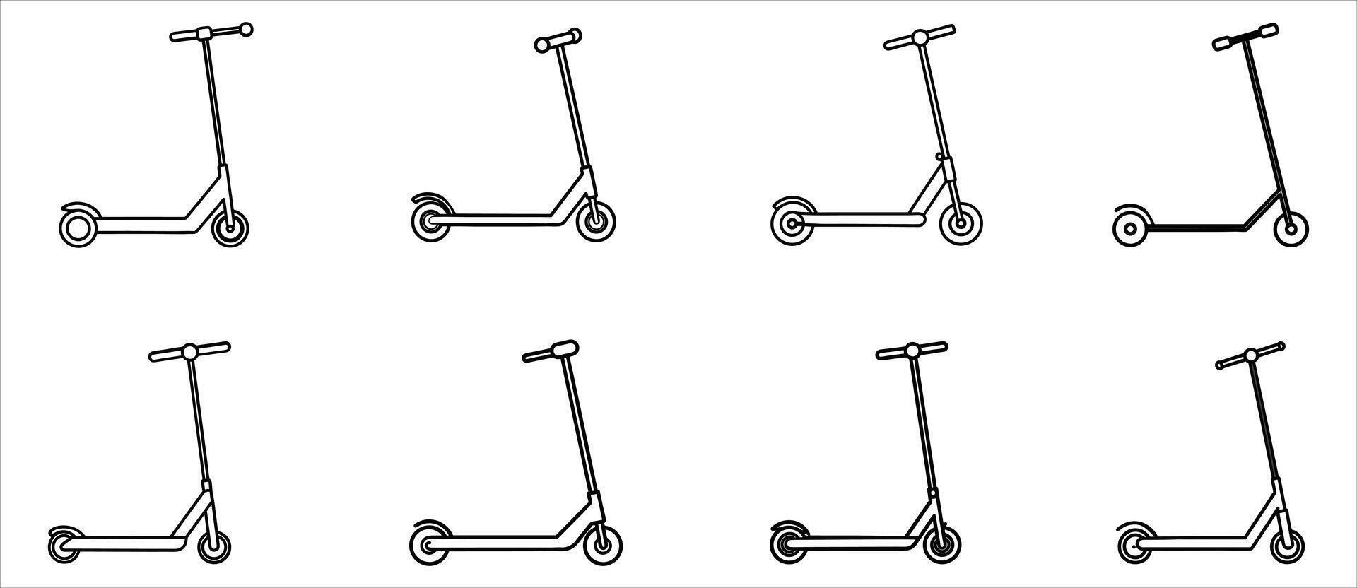 Illustration of Various Electric Scooters vector