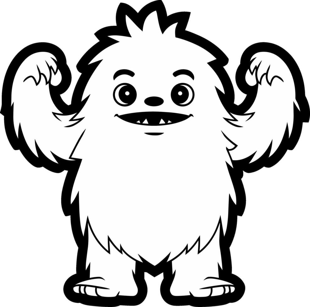 Friendly Yeti Cartoon Illustration vector