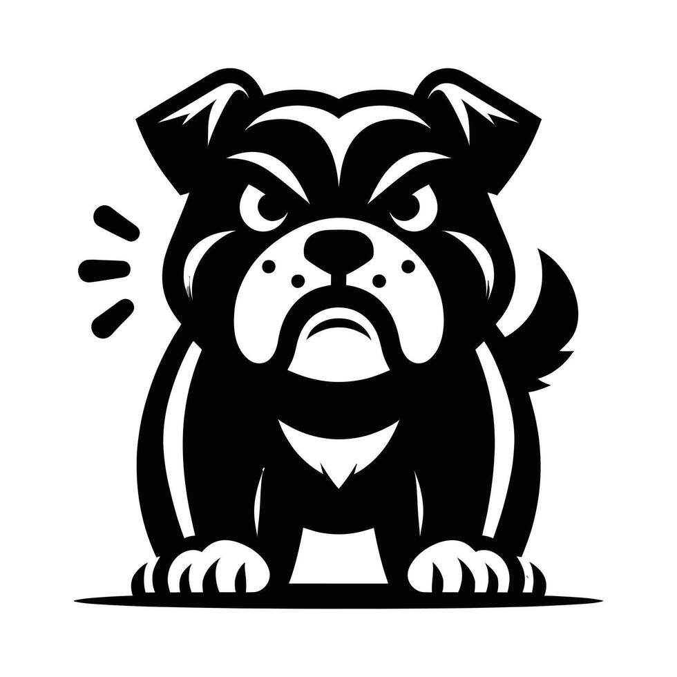 Angry Bulldog Cartoon Illustration vector