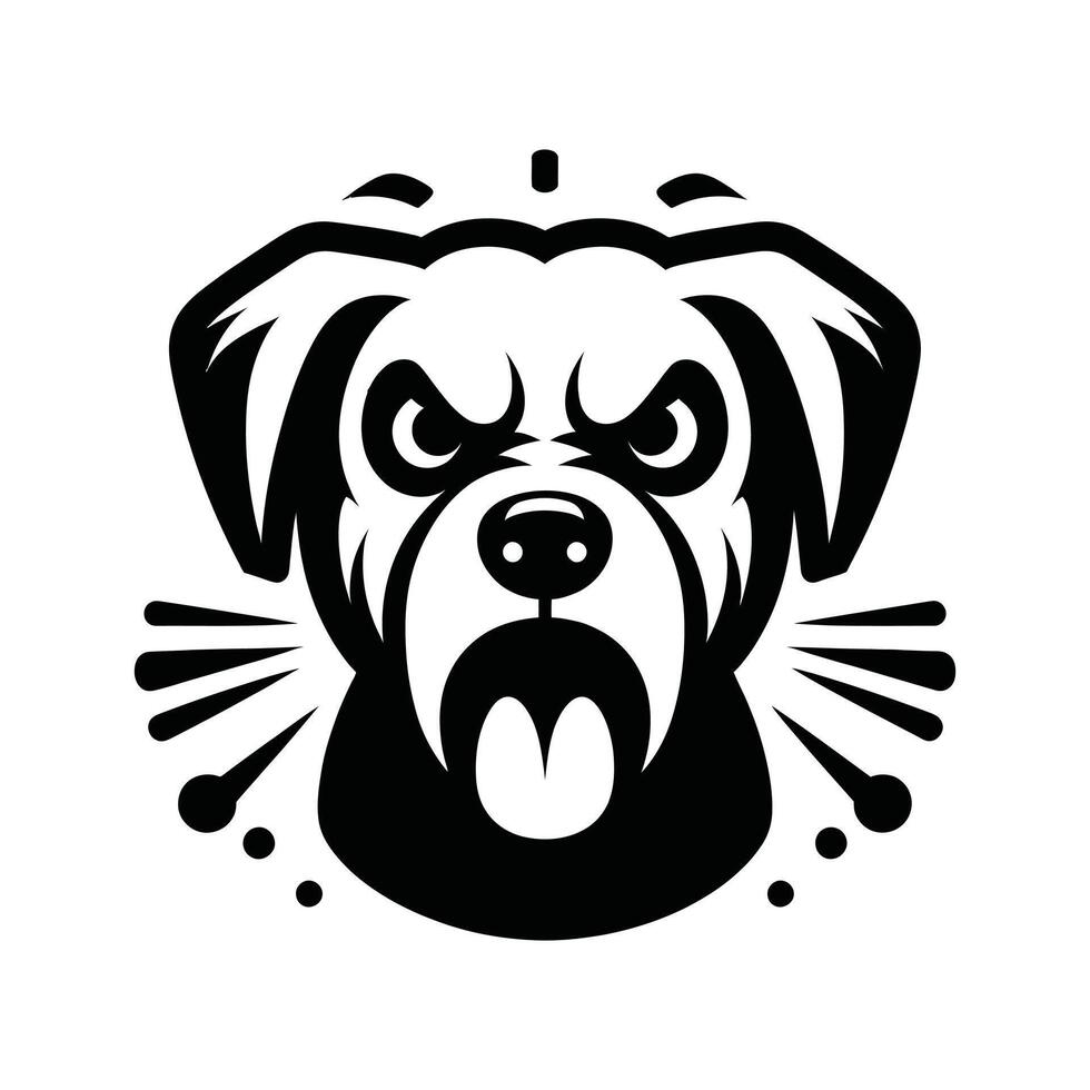 a dog head with a black and white design vector