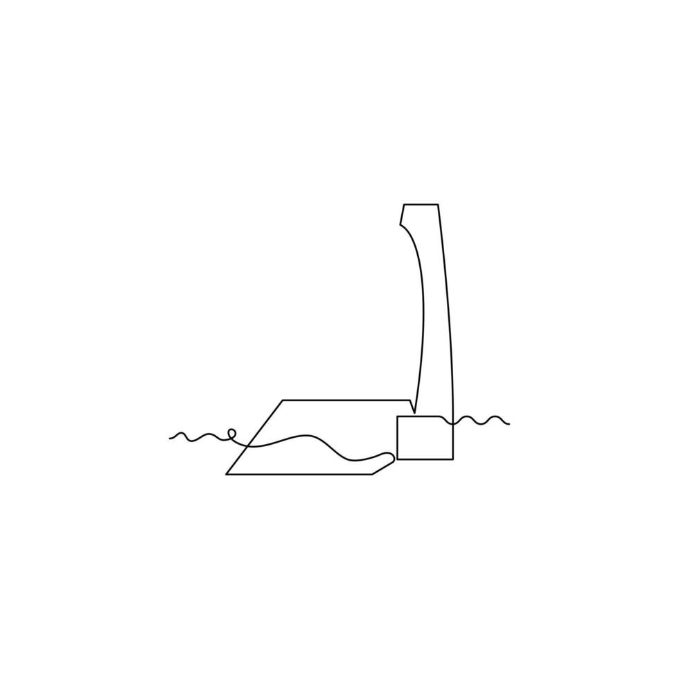 hoe line icon in continuous line style. line art, one continuous line, simple, hand drawn and sketch concept. for icons, symbols, signs or logos vector