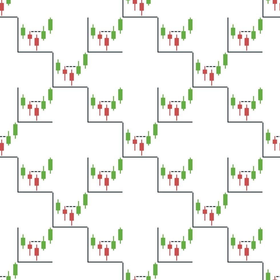 Candlestick Chart Stock Market Trading seamless pattern vector