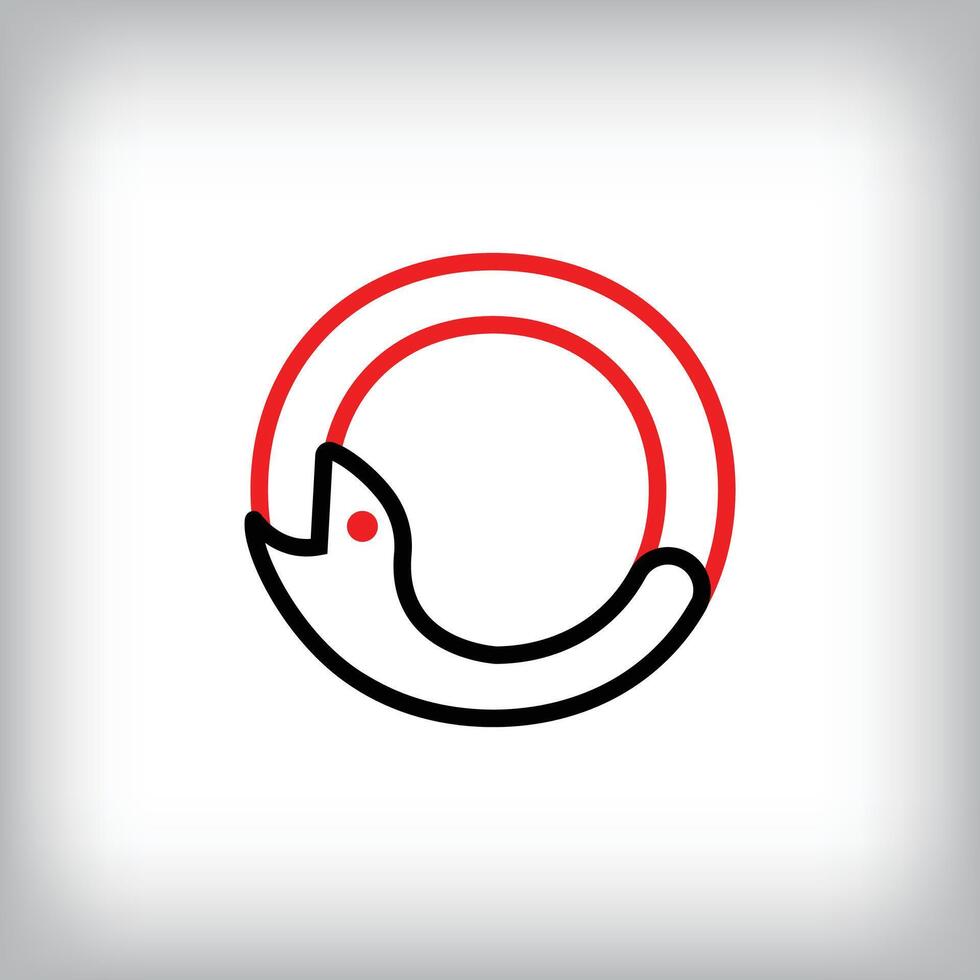 Ouroboros infinity letter O logo design. Self-eating snake linear design for companies. Traditional reptile template vector