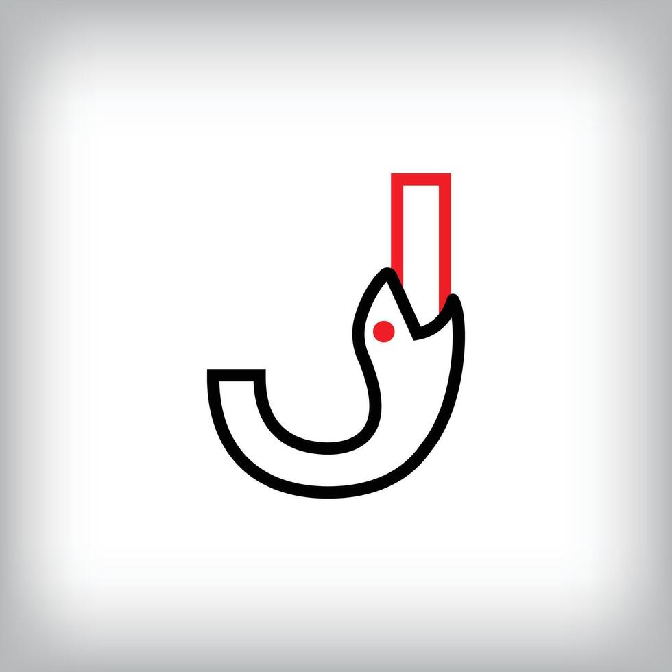 Ouroboros infinity letter J logo design. Self-eating snake linear design for companies. Traditional reptile template vector