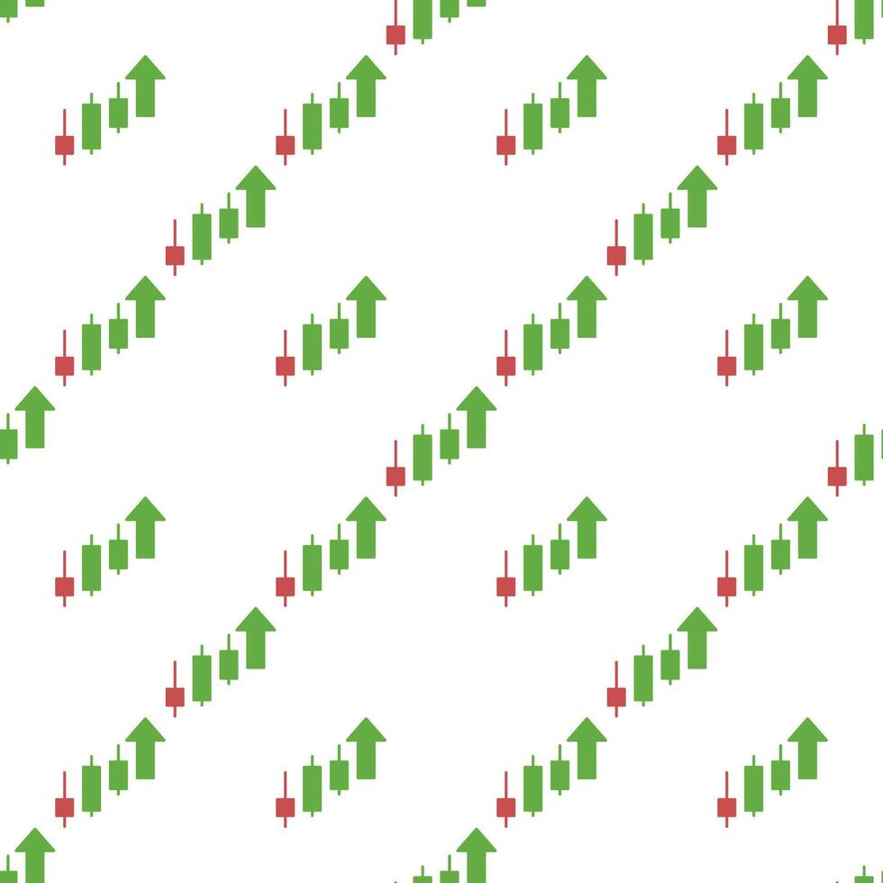 Uptrend Candlestick Chart Stock Advanced Investment Strategies seamless pattern vector