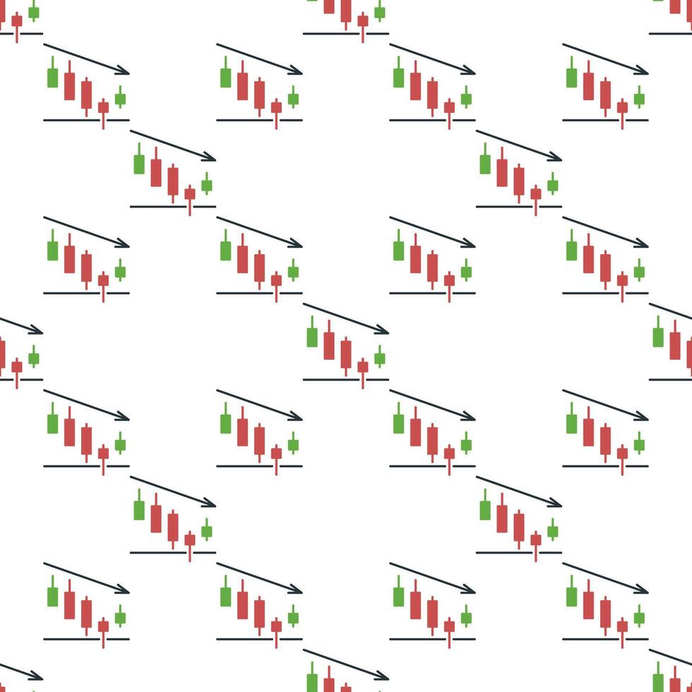 Real-Time Market Data Analysis with Candlestick Chart seamless pattern vector