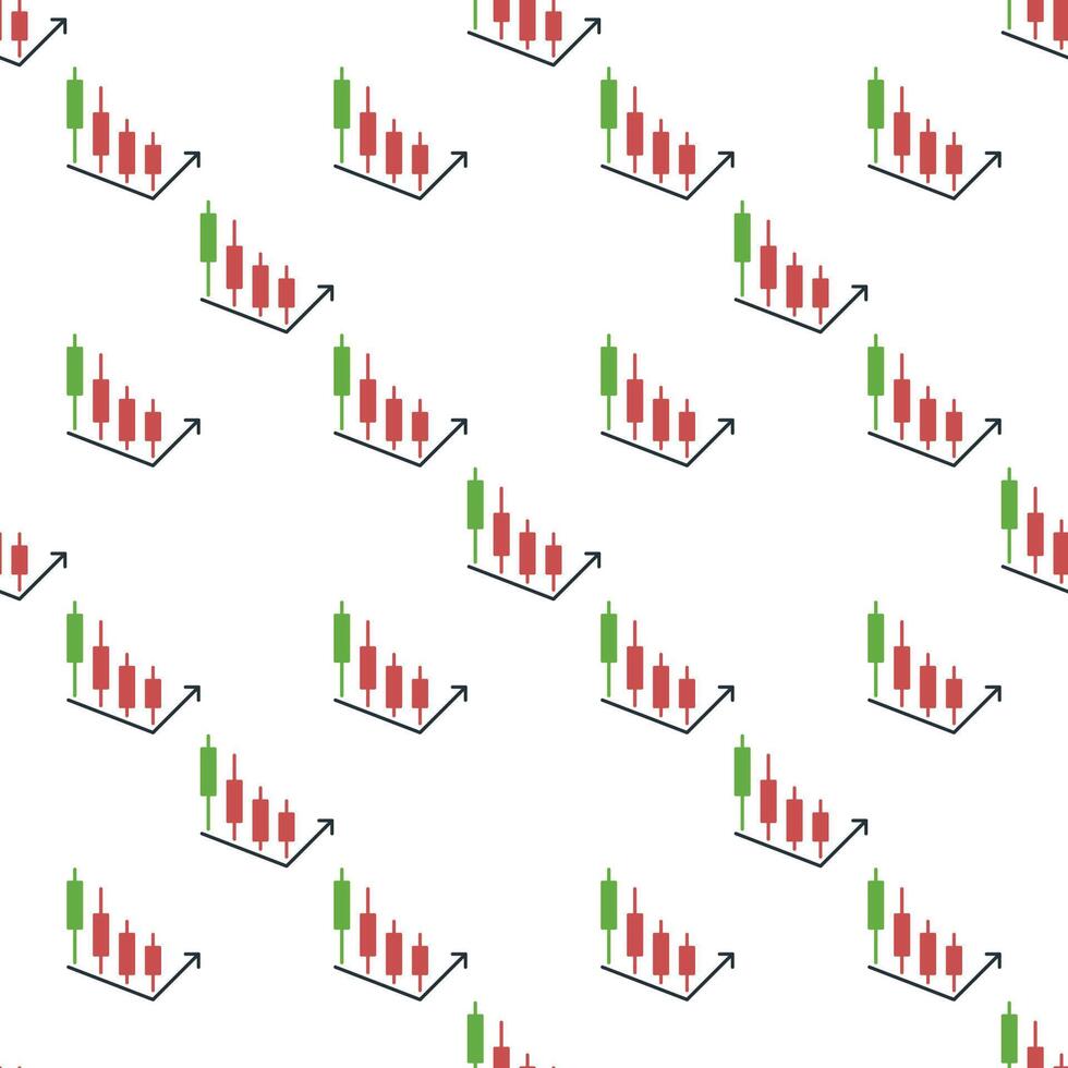 Candlestick Chart Element Margin Trading seamless pattern vector