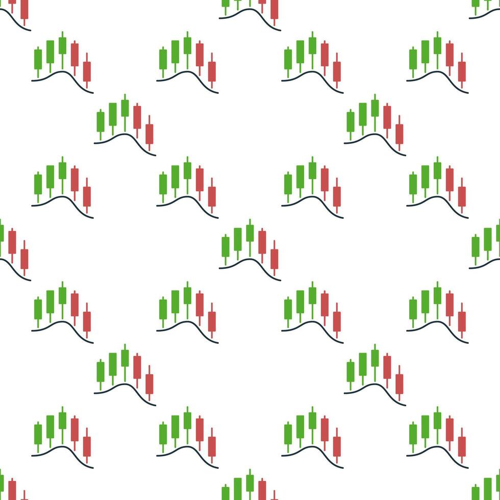 Technical Analysis Candlestick Chart Trading seamless pattern vector