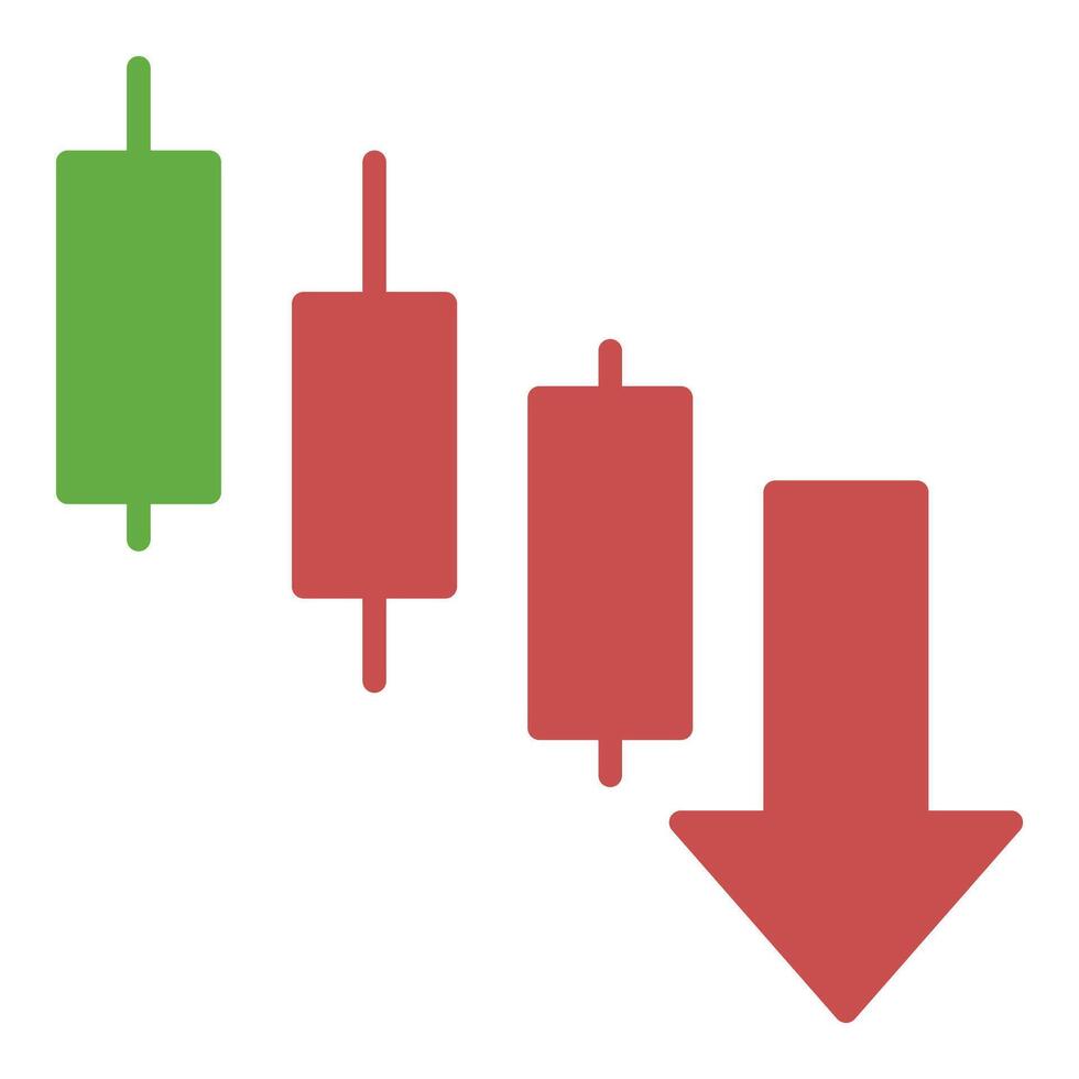 Downtrend Candlestick Pattern Trading icon or symbol vector
