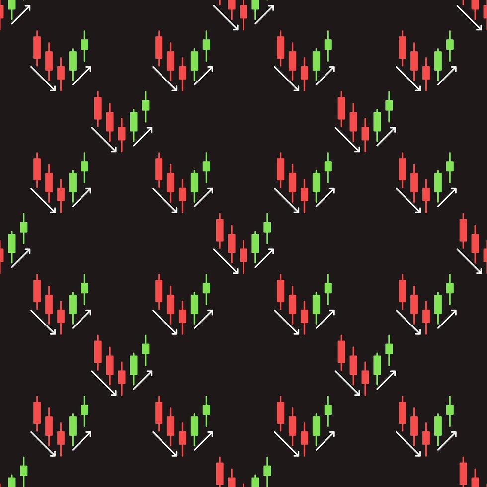 Trend Reversal Candlestick Chart seamless pattern vector