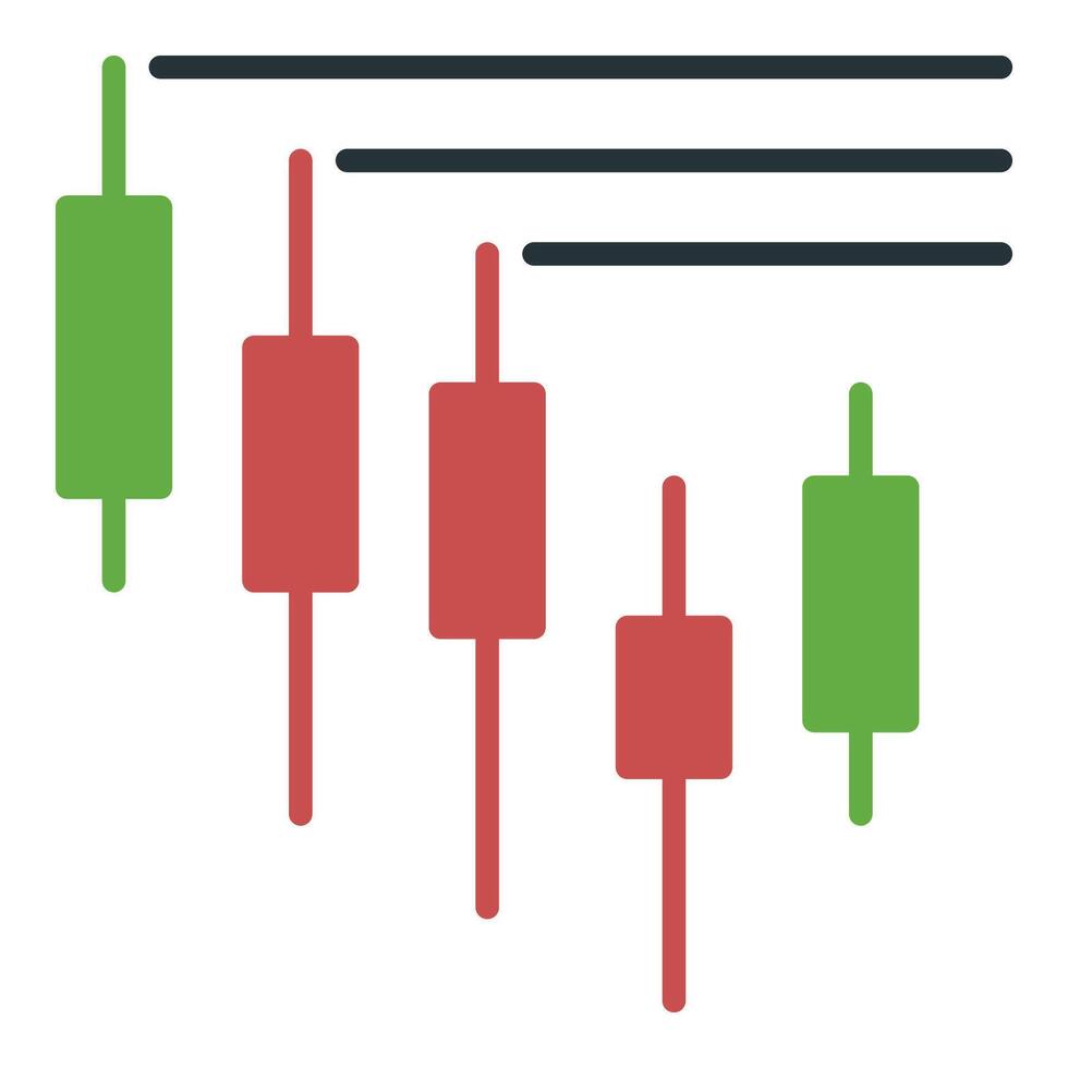 Range Breakout Candlestick Chart icon or logo vector