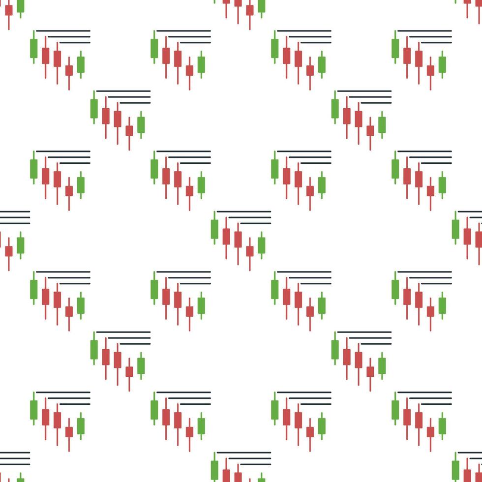 Range Breakout Candlestick Chart seamless pattern or background vector