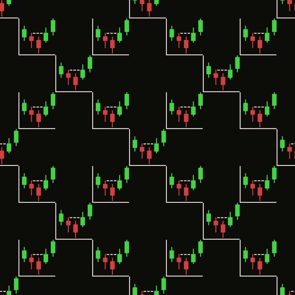 Candlestick Chart Crypto Trading colored modern seamless pattern vector